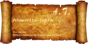 Adamovits Tekla névjegykártya