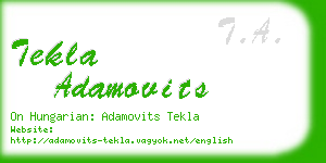 tekla adamovits business card